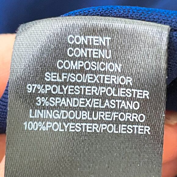 WAYF The Mina Ruffle Strap Sleeveless V-Neck Side Slit Gown Blue size S NWOT - Picture 9 of 11